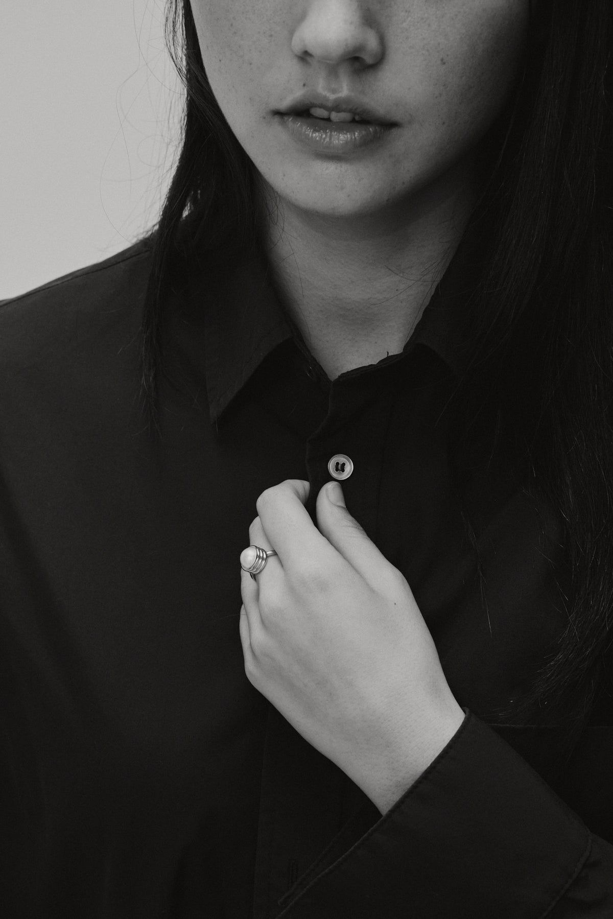 Strata Pearl Ring. Silver.