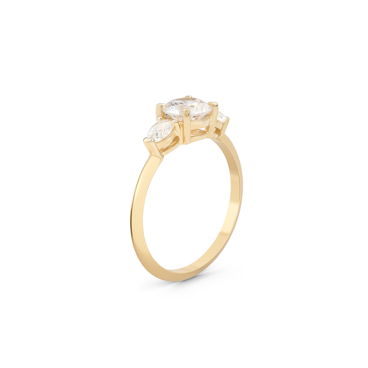 The Reine Diamond Trilogy Ring. 18k Yellow Gold