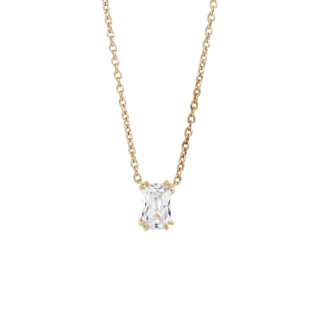 Empress Solitaire Diamond Necklace. 9k Yellow Gold