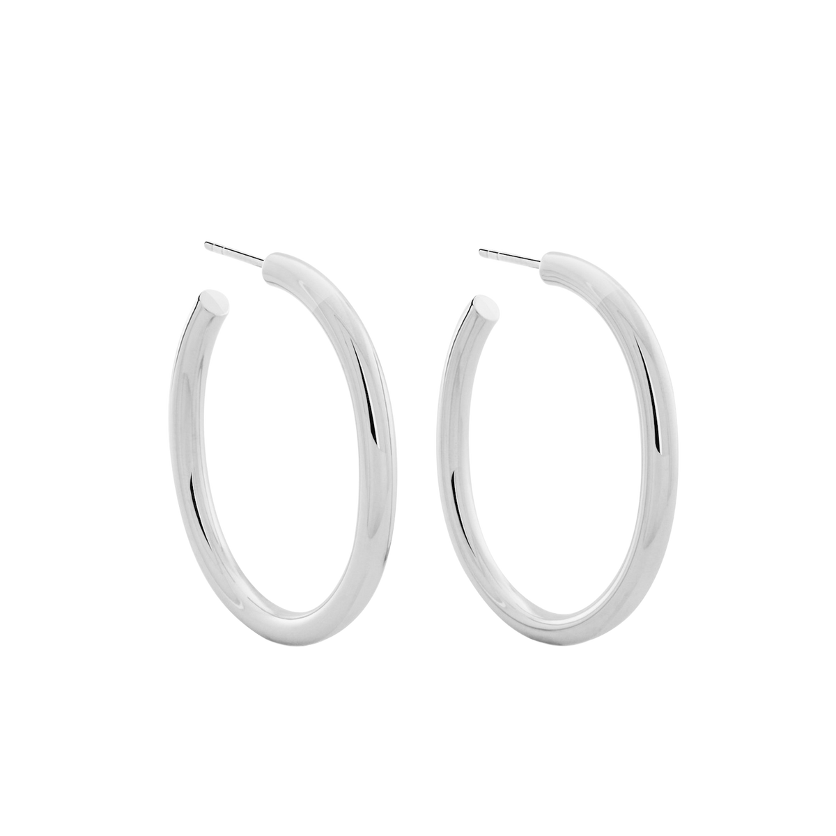 Oval Chubbies Hoops. Sterling Silver.